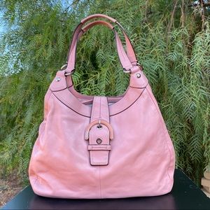 COACH Pale Pink LEATHER Hobo Bag